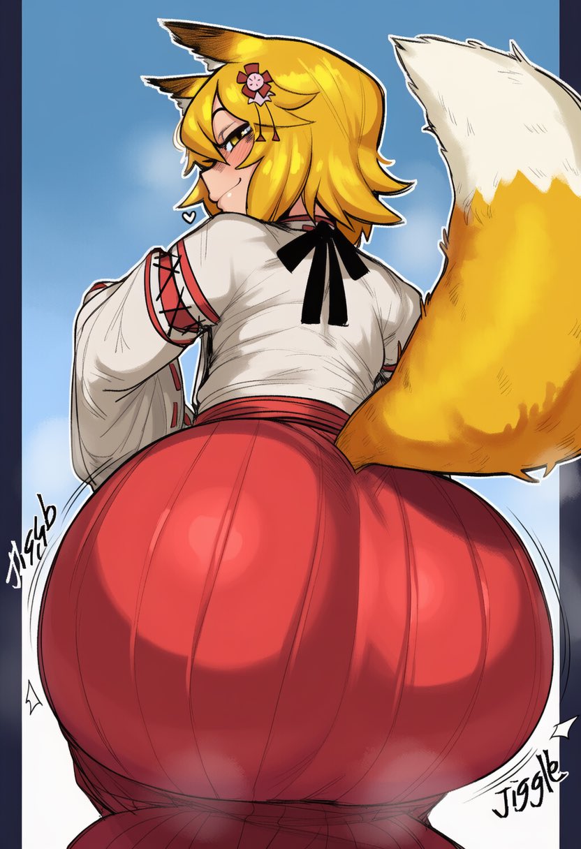 1girl ai_generated ass big_ass breasts huge_ass kimono senko_(sewayaki_kitsune_no_senko-san) sewayaki_kitsune_no_senko-san sleepingslop