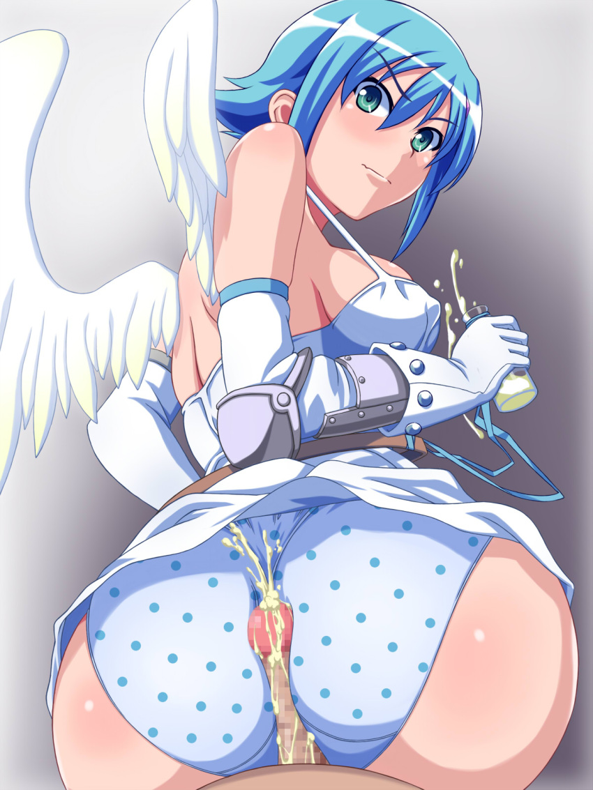 1boy 1girl ass assjob big_ass breasts buttjob cum cum_on_ass ejaculation erection hotdogging huge_ass nanael nanael_(queen's_blade) penis_between_ass penis_on_ass queen's_blade