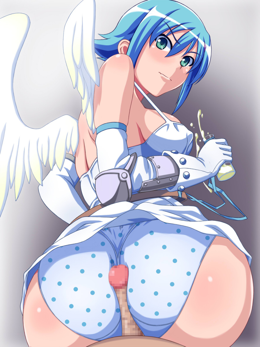 1boy 1girl ass assjob big_ass breasts buttjob erection hotdogging huge_ass nanael nanael_(queen's_blade) penis_between_ass penis_on_ass queen's_blade
