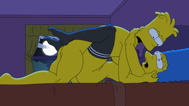 ass bart_simpson erect_penis gif huge_penis incest marge_simpson mother_&_son spread_legs stockings the_simpsons thighs vaginal