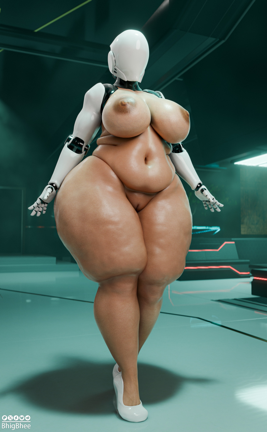 1girl bhigbhee big_breasts bubble_butt cleavage haydee haydee_(game) horny inviting_to_sex naked_female nude nude nude_female pose shaved_pussy standing teasing thick_thighs