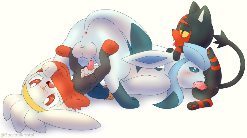 abdominal_bulge anal anal_knotting anal_penetration animal_genitalia animal_penis anthro anus ass balls barbed_penis bdsm big_balls big_belly big_penis blush bodily_fluids canine canine_penis cum cum_in_mouth deep_penetration digital_media_(artwork) drooling eeveelution erection feline feline_penis fellatio feral fur genital_fluids gif glaceon group group_sex hands_tied high_res humanoid_genitalia humanoid_penis interspecies knot knotted_penis litten male nude open_mouth oral orgy penetration penis pleasure_face pokemon precum raboot rodent_humanoid rolling_eyes rope rope_bondage saliva sheath shotacon simple_background size_difference small_penis sweat tail tears threesome tongue_out twink two_tone_fur unsheathed yaoi yiff young young_penetrated zpectralkrystal