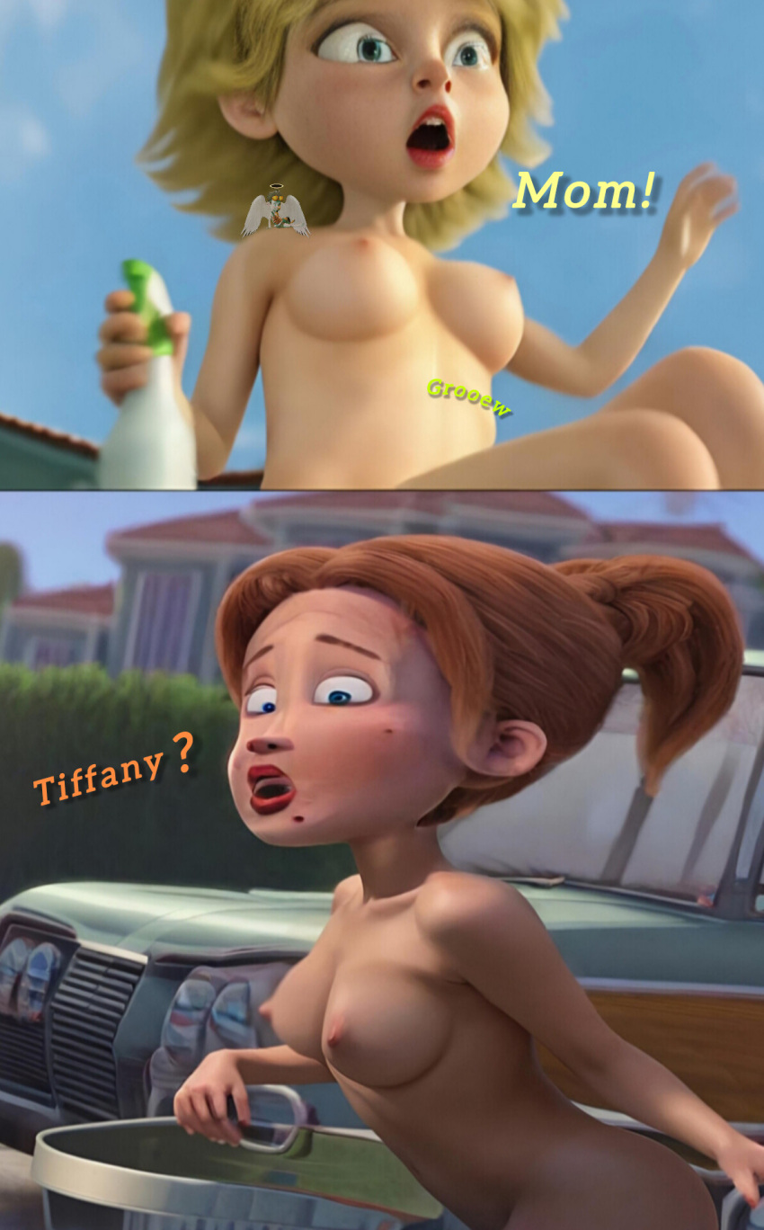 2026 2girls ai_generated blonde_hair blue_eyes breasts brown_hair dna_productions doreen_nickle female_only legendary_pictures lipstick mature mature_female mature_woman nipples no_bra no_panties nude nude_female outside playtone solo_female the_ant_bully tiffany_nickle warner_brothers