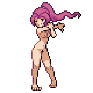 1girl boots boots_only breasts edit elena_(pokemon) elena_(pokemon_reborn) elena_molinar female_only gym_leader nipples nude nude_female pink_eyes pink_hair pixel_art pokemon pokemon_fangame pokemon_reborn ponytail sprite