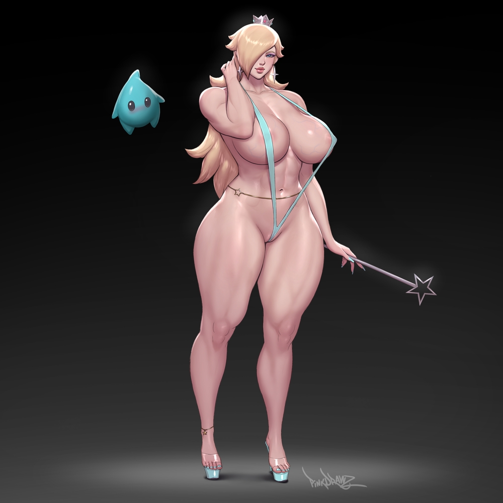 1girl big_breasts bikini blonde_hair blue_eyes bubble_butt cleavage horny inviting_to_sex looking_at_viewer mario_(series) mario_bros pinkdrawz pose princess_rosalina rosalina rosalina_(mario) rosalina_(mario_galaxy) standing super_mario_bros. swimsuit teasing thick_thighs