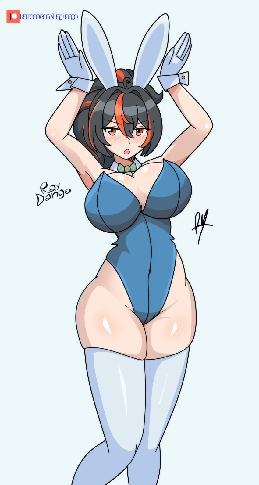 1girl big_breasts bunny_ears bunny_girl bunny_suit bunnysuit hoyoverse raydango zenless_zone_zero zhu_yuan