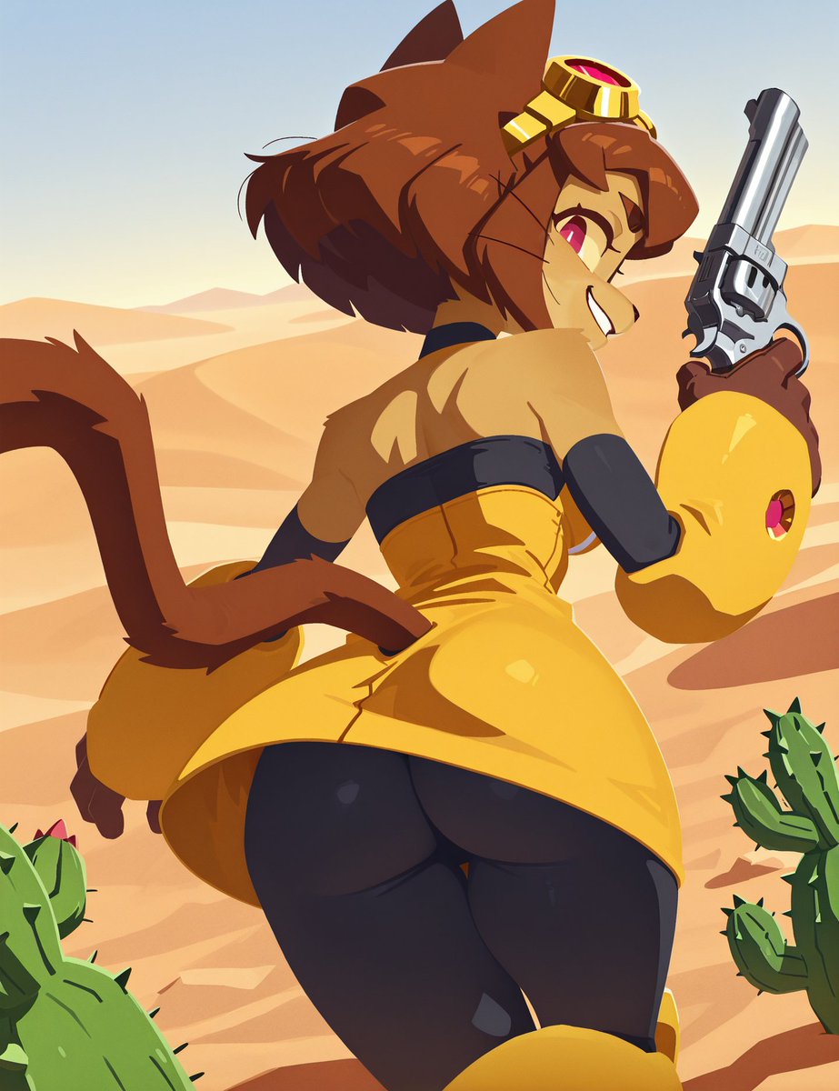 ai_generated back_view backboob bare_thighs big_ass big_ass big_breasts big_breasts brown_hair cat_ears cat_girl cat_tail fat_ass fur furry furry_female gameoverse glasses_on_head grin huge_breasts huge_thighs kit_bodega layazero looking_back pink_eyes short_hair solo_anthro thick_body thick_female thick_thighs thighs voluptuous voluptuous_female