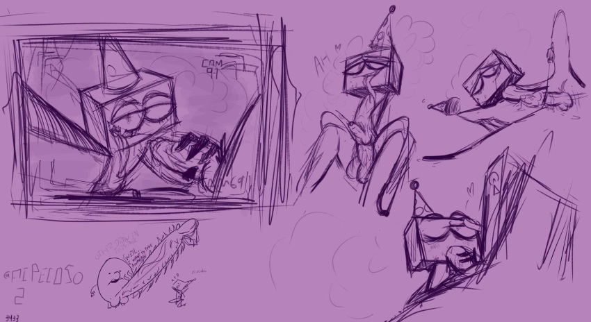 1boy anal anal_sex anon arm_up birthday_boy_blam_(one_night_at_flumpty's) blowjob camera camera_view cowgirl_position digital_drawing_(artwork) duo egg erection fanart flumpty_bumpty from_behind from_behind_position gay genitals leg_up legs looking_at_viewer looking_pleasured looking_up lying lying_down male male/male male_only ohno3433 one_eye_closed one_night_at_flumpty's oral oral_sex party_hat penis penis_in_ass sex sex_from_behind sketch solo sucking sucking_penis sweat_clouds teeth teeth_showing text tongue tongue_out yaoi
