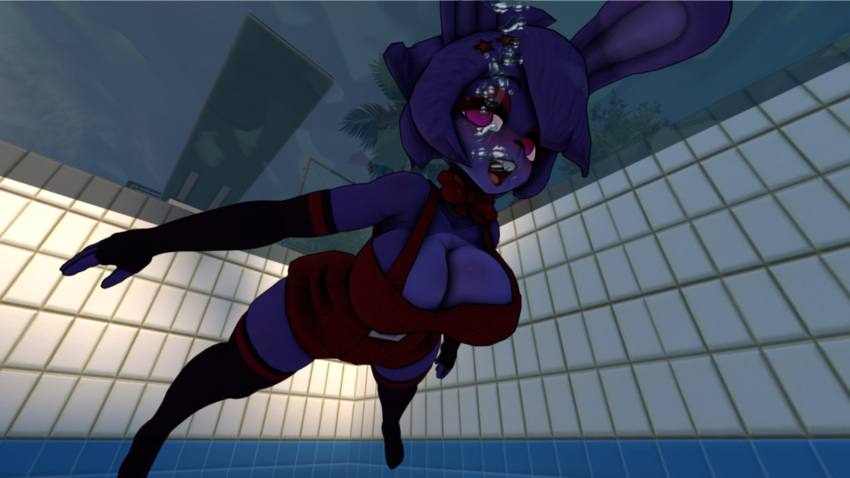 1girl animatronic bear big_breasts bonfie bonnie_(fnaf) breasts fap_nights_at_frenni's female five_nights_at_freddy's fnaf fredina's_nightclub girl longingtail sfm solo underwater woman