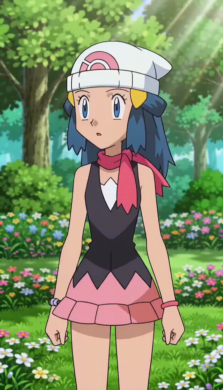 1girl ai_generated anthro ass bernardol22 blue_eyes blue_hair breasts completely_nude_female creatures_(company) dawn dawn_(pokemon) eeveelution female_focus flower_field forest forest_background furry furry_female game_freak gif gobabsnow hat hikari_(pokemon) leafeon long_ears long_hair medium_breasts miniskirt nature nintendo nipples nude nude_female pokemon_(anime) scarf shiny tail transformation younger_female