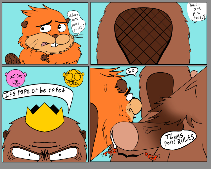 beaver brown_fur dick_growth dickgirl/female disney hoppers king_george penis river