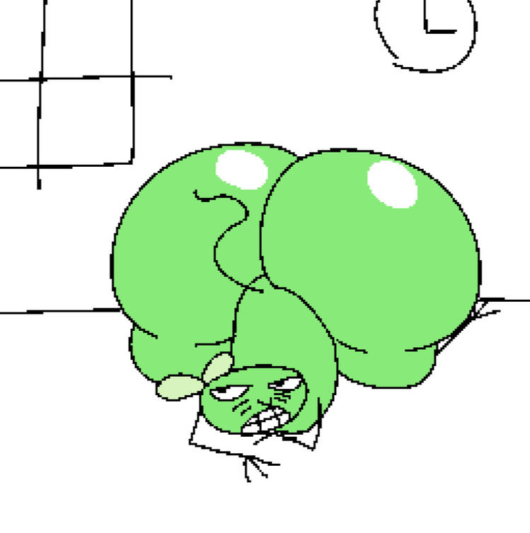 12_oz_mouse 1boy absurd_res adult_swim all_fours anthro ass ass_focus big_ass buckteeth clenched_teeth clock digital_media_(artwork) fanart green_fur green_skin huge_ass jyongad_(artist) looking_at_viewer male male_focus male_only mouse mouse_fitzgerald murid murine presenting rodent solo tail teeth thick_thighs top-down_bottom-up white_background wide_hips window