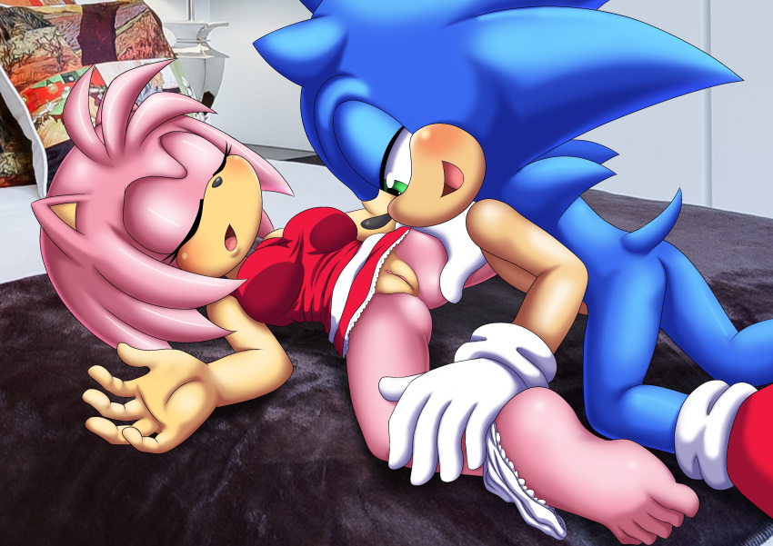 1boy 1girl amy_rose anthro ass barefoot bbmbbf blush closed_eyes feet female hedgehog humanoid_feet male male/female mobian_(species) mobius_unleashed open_mouth palcomix pussy sega sleeping sonic_(series) sonic_the_hedgehog sonic_the_hedgehog_(series) tongue