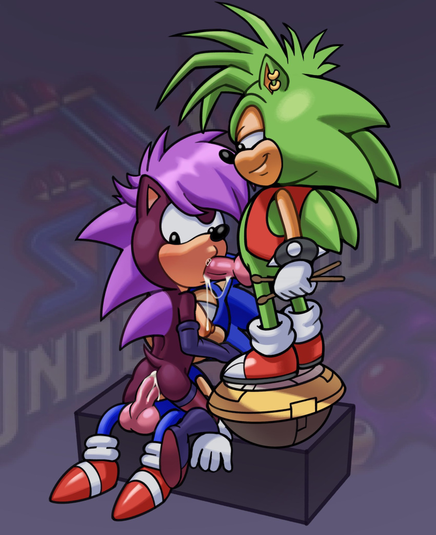 1girl 2boys anthro armwear ass blue_body blue_fur boobtardd boots bracelet breasts brother_(lore) brother_and_sister_(lore) clothing dic_entertainment elbow_gloves eulipotyphlan female footwear fur genitals gloves green_body green_fur group group_sex hair handwear handwear_and_footwear_only hedgehog high_res incest_(lore) jewelry knot knotted_penis legwear logo male male/female mammal manic_the_hedgehog nude oral penis pink_hair pink_penis purple_body purple_fur sega sex shoes sibling_(lore) sister_(lore) sonia_the_hedgehog sonic_the_hedgehog sonic_the_hedgehog_(series) sonic_underground stockings thigh_high_boots threesome topwear trio vest