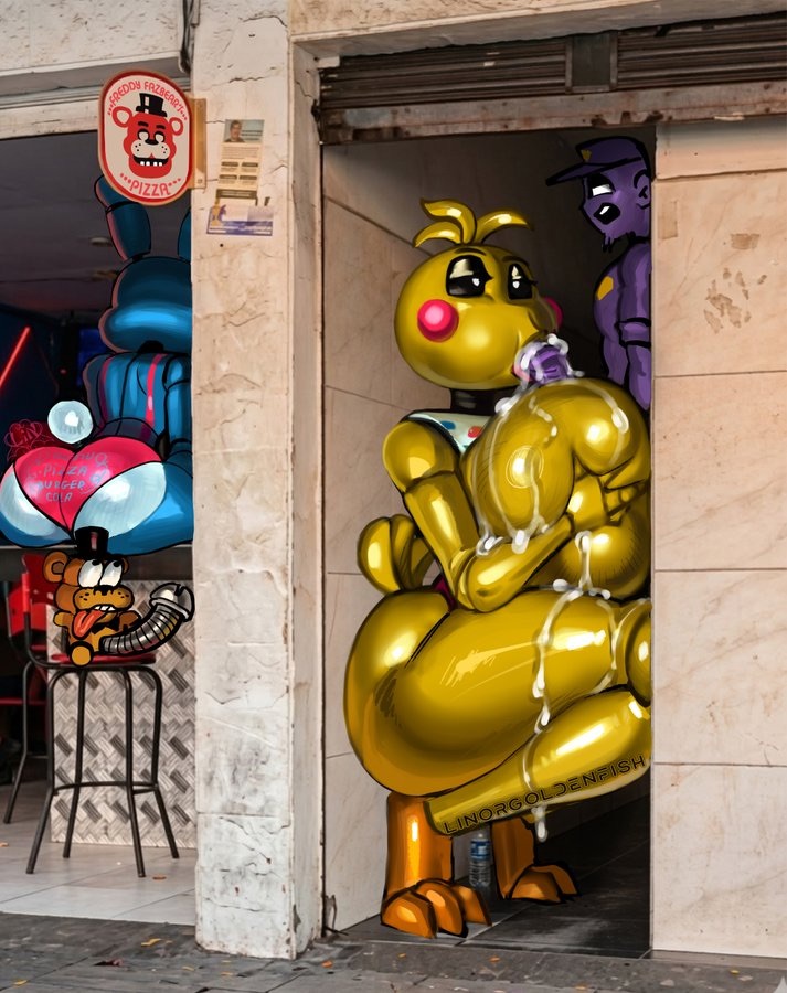 1girl alley alleyway alleyway_milf_(meme) animatronic animatronic_female beakless big_breasts big_penis chicken chicken_girl cum cum_on_breasts erect erect_penis fellatio five_nights_at_freddy's five_nights_at_freddy's_2 fnaf freddy_plush freddy_plush_(fnaf) human large_woman linorgoldenfish mechanical_penis paizuri phasianid purple_guy purple_guy_(fnaf) robot robot_girl scottgames straight toy_bonnie_(fnaf) toy_chica_(fnaf) yellow yellow_skin