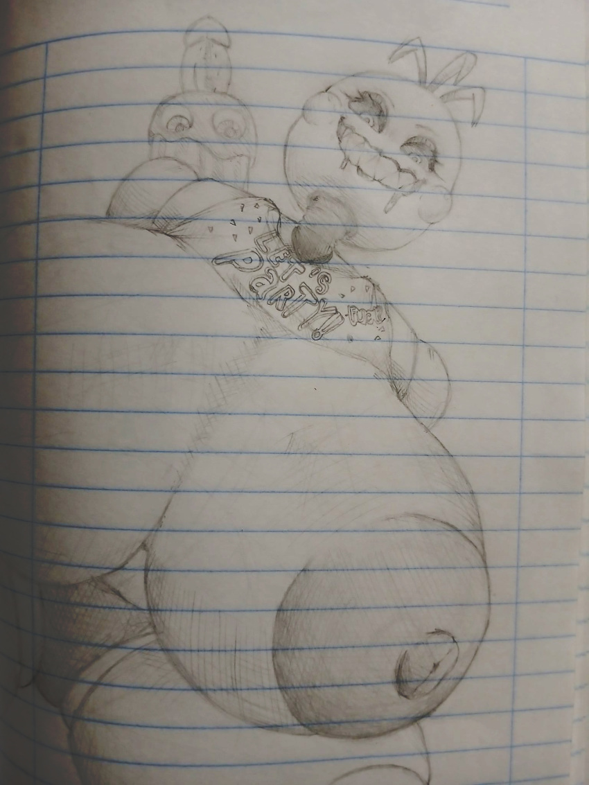 1girl animatronic animatronic_female artist_request beakless big_breasts breasts breasts_bigger_than_head breasts_out chicken chicken_girl cupcake_(fnaf) five_nights_at_freddy's five_nights_at_freddy's_2 fnaf hyper hyper_breasts monochrome pencil_(artwork) phasianid robot robot_girl scottgames toy_chica_(fnaf) yellow yellow_skin zvy_ofc