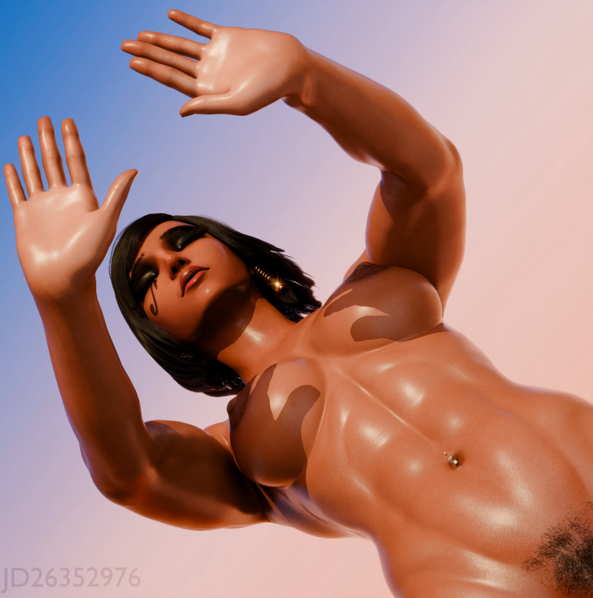 1girl 1girl 1girls 3d 3d_(artwork) abs artist_name black_hair breasts brown_eyes completely_naked completely_naked_female completely_nude completely_nude_female ear_piercing earrings female_only fit fit_female hair hands_casting_shadow jd26352976 jewelry lips lipstick long_hair medium_breasts meme muscular muscular_female naked_jewelry navel_piercing neckwear nude nude nudity overwatch perky_breasts pharah piercing piercings pubic_hair shadow_bra solo_female thick_thighs thighs toned toned_belly toned_body toned_female toned_stomach twitter
