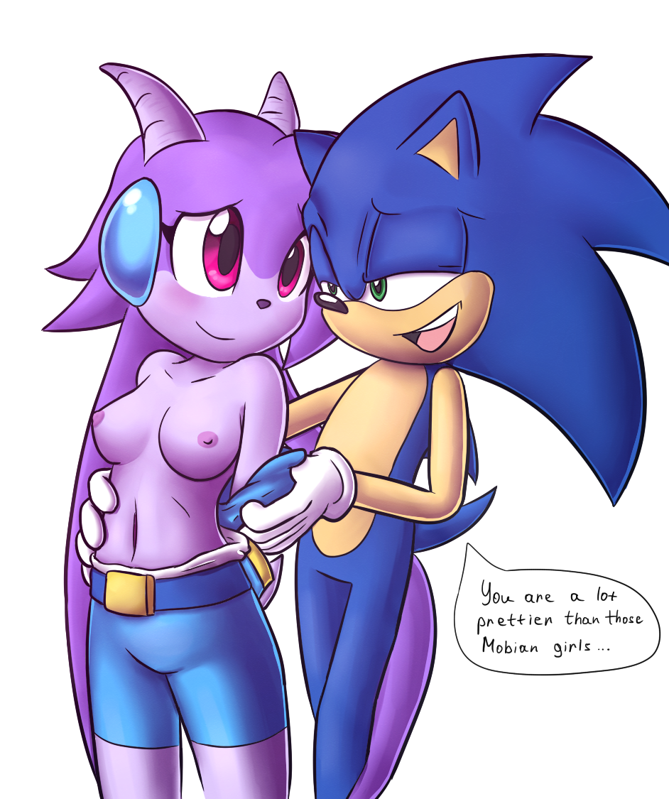 1boy 1girl breasts collaboration colormute crossover dragon f/m female freedom_planet goshaag hedgehog interspecies male nipples sash_lilac sonic_the_hedgehog sonic_the_hedgehog_(series) stripping undressing
