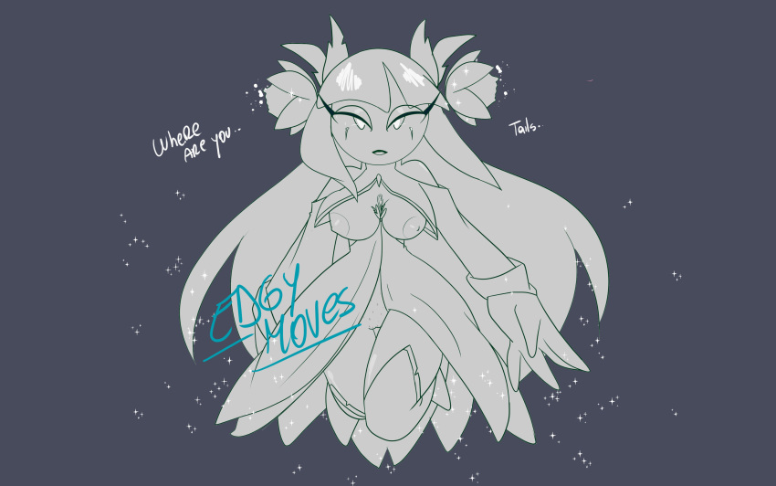 1girl 4kids_entertainment absurd_res aged_up alien anthro breasts clothing cosmo_the_seedrian cosmo_the_seedrian_(adult) dialogue dress edgymoves elemental_creature female flora_fauna genitals hair high_res legwear long_hair plant seedrian solo sonic_(series) sonic_the_hedgehog_(series) sonic_x stockings tms_entertainment vulva