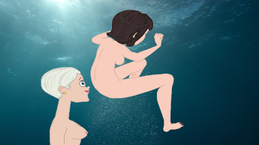 ass drowning ericka_van_helsing mavis_dracula ocean sea sexy sexy_ass sexy_body skinny_dipping swimming underwater water