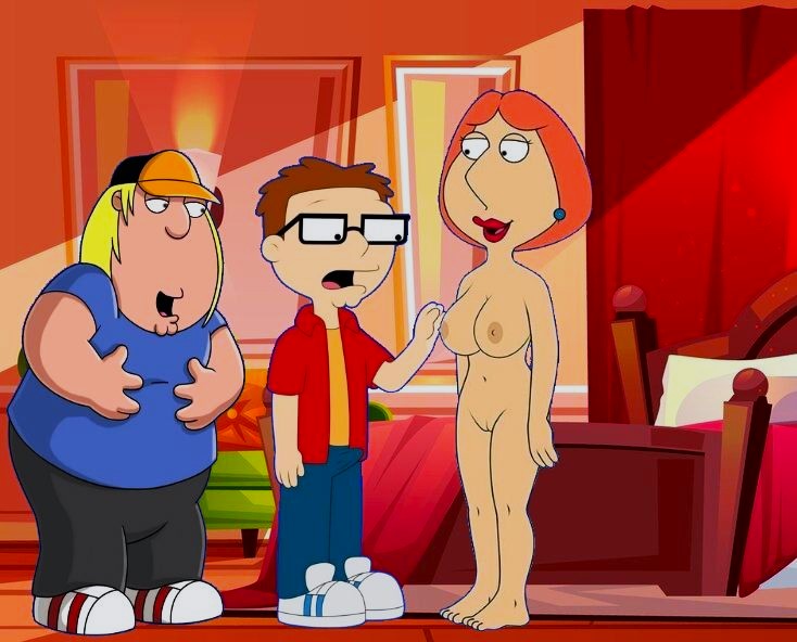 american_dad big_breasts chris_griffin crossover erect_nipples family_guy glasses lois_griffin shaved_pussy steve_smith thighs