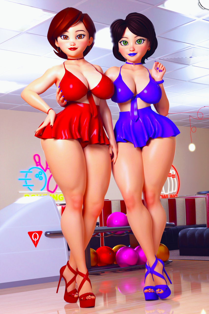 aunt_cass big_breasts bra erect_nipples_under_clothes helen_parr high_heels latex_clothing microskirt panties the_incredibles thick_thighs