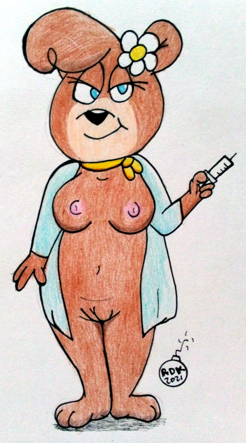 1girl bear breasts cindy_bear furry jellystone! partially_clothed pussy rdk