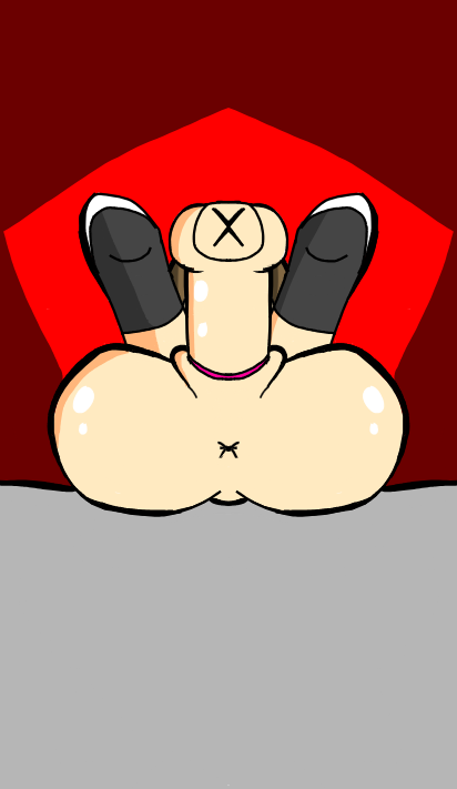 bare_body black_shoes cum_in_pussy mating_press pink_pussy pussy red_background sex vaginal_penetration vaginal_sex