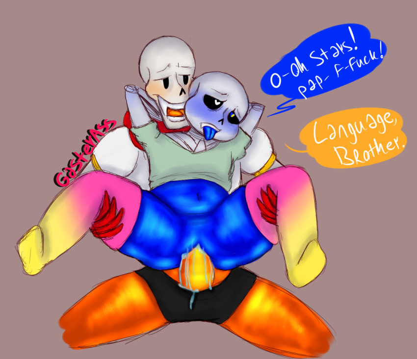 1boy 1cuntboy 2010s 2016 2d 2d_(artwork) ahegao animated_skeleton artist_name blue_blush blue_body blue_tongue blush bodily_fluids bottom_sans bottomless bottomless_cuntboy brother brother/brother brother_and_brother brother_penetrating_brother brothers brown_background carrying carrying_partner carrying_position clothed clothing cuntboy cuntboy_penetrated digital_media_(artwork) duo ectobody ectopenis ectoplasm ectopussy ectotongue english_text fangs fontcest gasterass gradient_legwear heart-shaped_pupils incest legwear male male/cuntboy male_penetrating male_penetrating_cuntboy monster nude orange_body orange_penis orange_tongue orsnge_blush papyrus papyrus_(undertale) papysans penetration penis pleasure_face profanity pussy sans sans_(undertale) seme_papyrus sex simple_background sitting skeleton solid_color_background speech_bubble stockings talking talking_to_another talking_to_partner text thighhighs tongue tongue_out top_papyrus topwear two-tone_legwear two_tone_legwear uke_sans undead undertale undertale_(series) vaginal vaginal_penetration vaginal_sex video_games yaoi