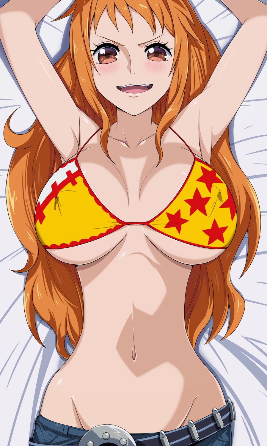 1girl 1girl 1girl big_breasts breasts female_focus female_only long_hair mature mature_female nami oki_kuro one_piece orange_hair post-timeskip solo_female solo_focus tagme