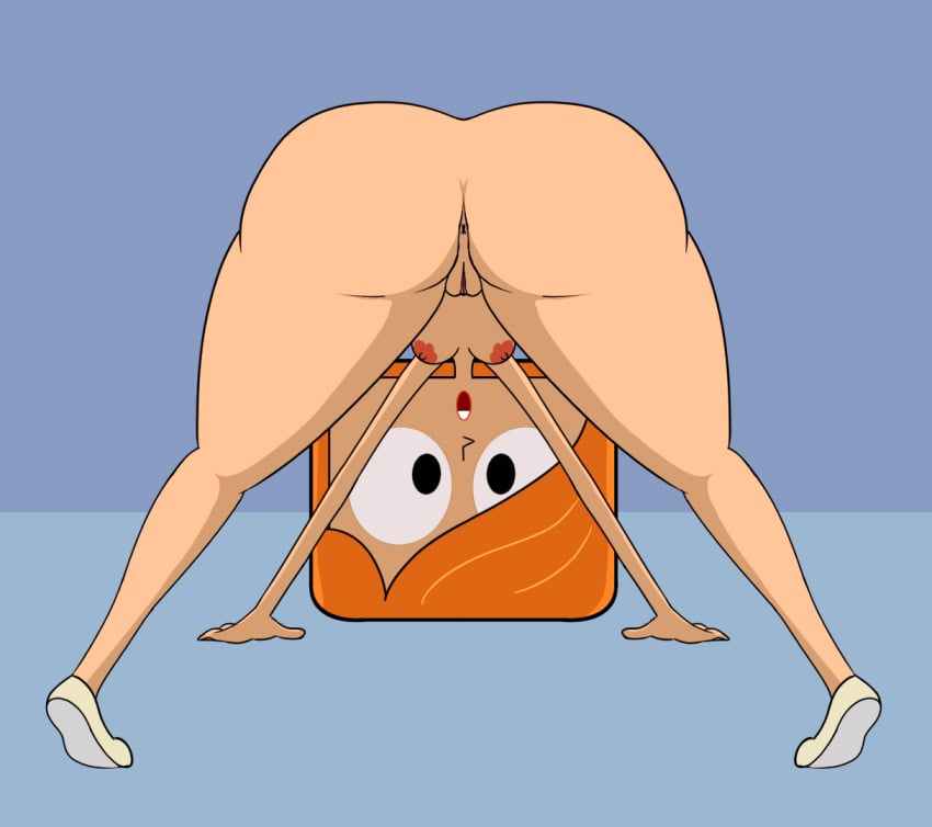 1girl 1girls ass big_ass big_ass black_eyes butthole cartoon_network debbie_turnbull debbie_turnbull downward_dog female_only impstripe milf nude nude_female orange_hair pussy robotboy source_request white_shoes