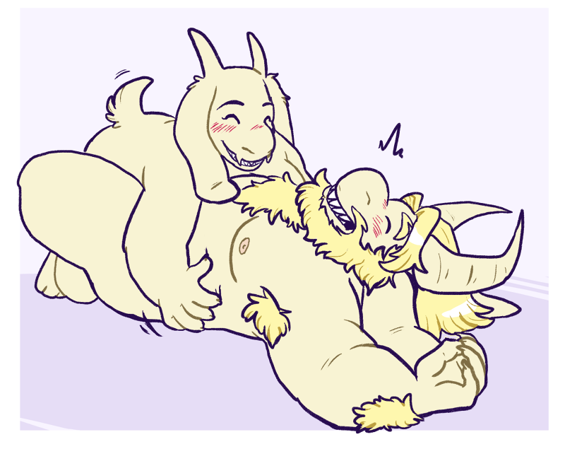1boy 1girl 2d 2d_(artwork) anthro anthro_only asgore_dreemurr asgoriel bad_deviantart_id bad_id blonde_hair blush blush_lines boss_monster breasts caprine closed_eyes couple digital_media_(artwork) dilf duo female_anthro floppy_ears furry furry_female furry_male furry_only goat goat_ears goat_girl goat_horns horns husband husband_and_wife male male_anthro male_nipples mammal mature mature_anthro mature_female mature_male milf monster nipples no_sex nude nude_anthro nude_female nude_male specialsari tail tail_tuft tickling toriel undertale undertale_(series) video_games white_body white_border white_fur wholesome wife