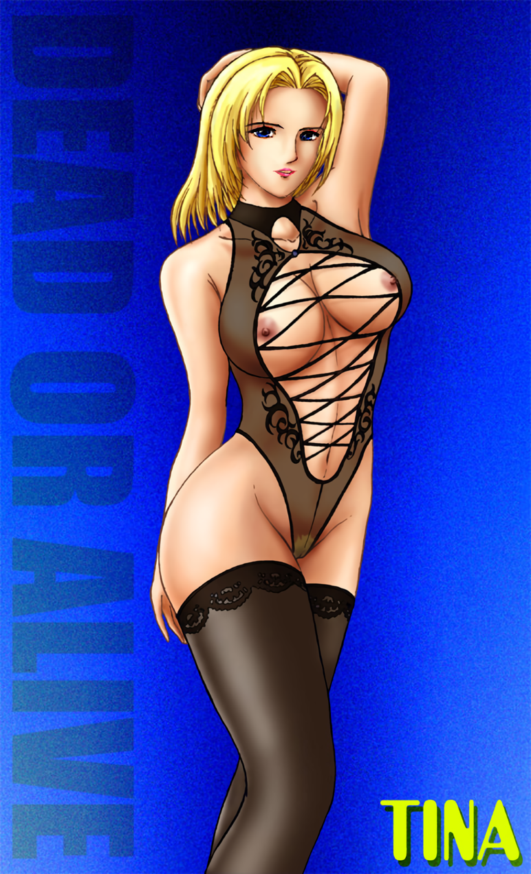 1girl alluring big_breasts black_lingerie black_stockings blonde_hair boob_window breasts cleavage dead_or_alive dead_or_alive_2 dead_or_alive_3 dead_or_alive_4 dead_or_alive_5 dead_or_alive_6 dead_or_alive_xtreme dead_or_alive_xtreme_2 dead_or_alive_xtreme_3 dead_or_alive_xtreme_3_fortune dead_or_alive_xtreme_beach_volleyball dead_or_alive_xtreme_venus_vacation legwear lingerie pose pubic_hair see-through stockings tecmo teddy_(clothing) tina_armstrong underwear