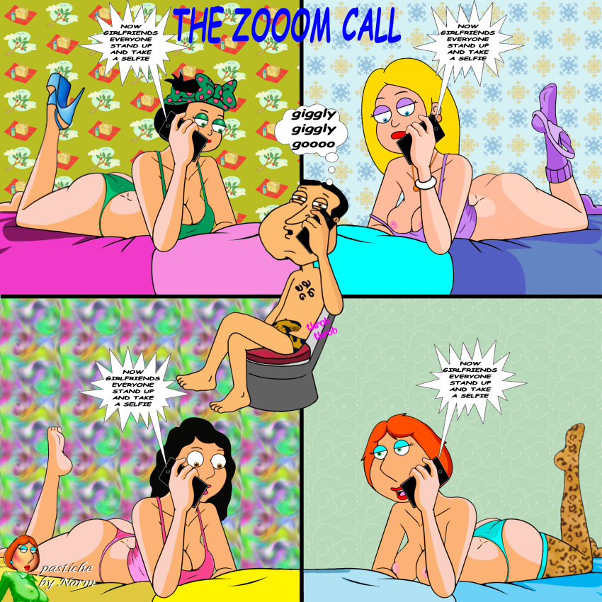 american_dad ass bonnie_swanson breasts crossover erect_nipples erection_under_clothes family_guy francine_smith glenn_quagmire hayley_smith lois_griffin panties stockings thighs