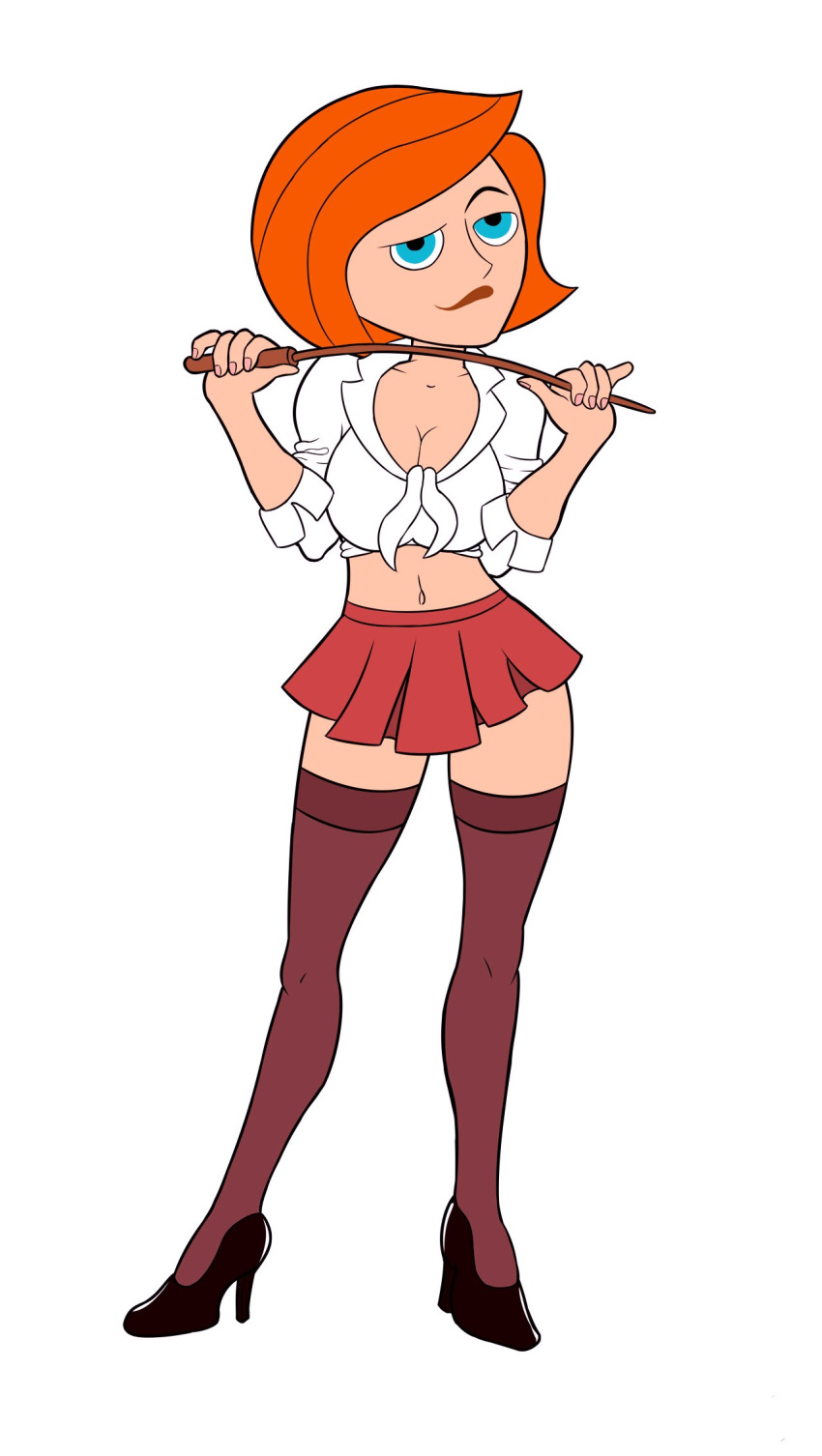 ann_possible crop_top high_heels kim_possible miniskirt stockings thighs
