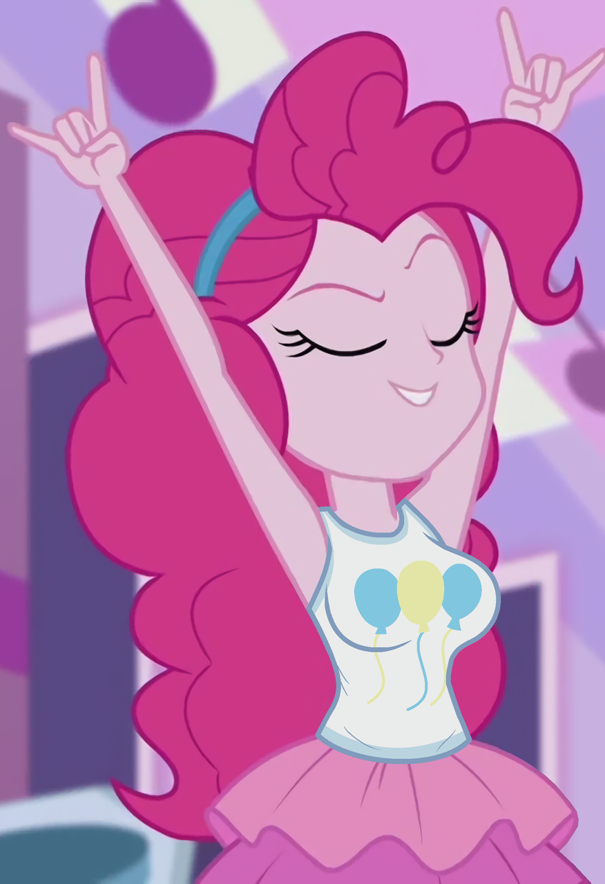 1girls big_breasts breasts clothed edit equestria_girls hasbro my_little_pony pinkie_pie_(eg) pinkie_pie_(mlp) screenshot