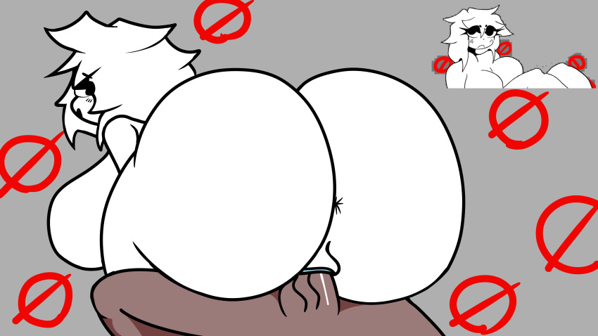 1boy 1boy1girl 1girl big_breasts fat_ass ghost ghost_girl pussy reference_image sex white_body white_hair