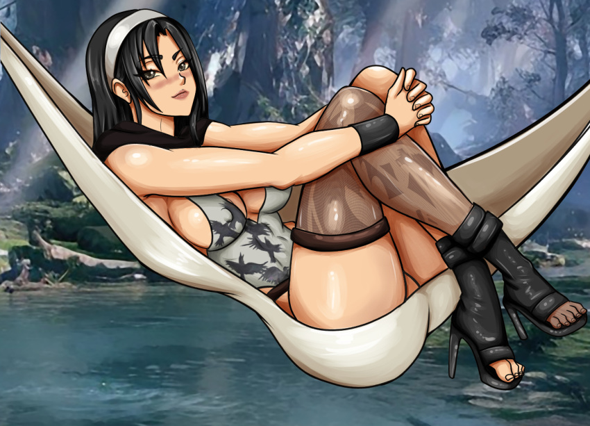 1girl alluring big_breasts black_hair brown_eyes high_heels jun_kazama kazama_jun kyunamaori milf namco tekken tekken_2 tekken_8 tekken_tag_tournament tekken_tag_tournament_2 yakushima