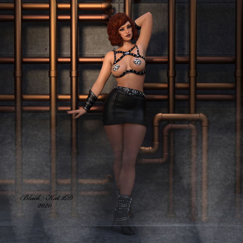 black-kat-3d-studio breasts clothing solo_female