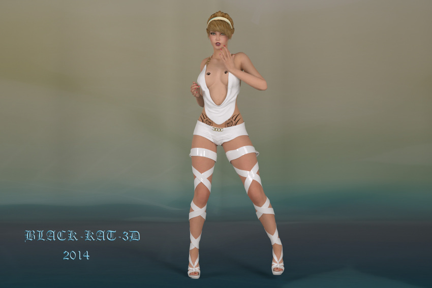 black-kat-3d-studio breasts clothing tattoo