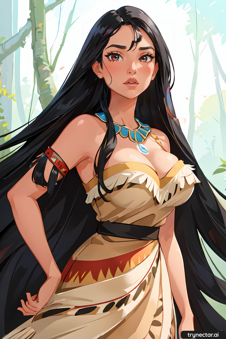 1girl ai_generated breasts disney female_only hentai nsfw pocahontas pocahontas_(character) solo_female trynectar.ai