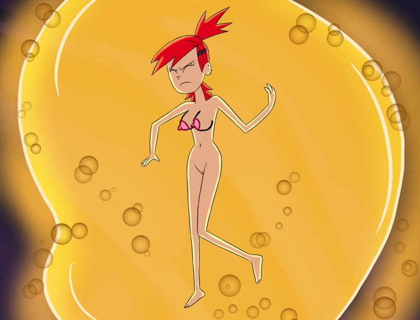 breasts bubble cartoon_network closed_eyes closed_mouth drowning earrings eyebrows eyelashes feet foster's_home_for_imaginary_friends frankie_foster navel nipples pussy red_hair