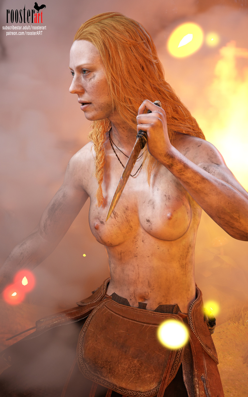 10:16 1girl 1girl 1girl 1girls 3d 3d_(artwork) 4k bare_shoulders belly belly_button braid breasts breasts breasts dirt dirty dirty_face dirty_skin embers erect_nipples faye_(god_of_war) female_focus fighting_pose fire god_of_war knife laufey long_hair medium_breasts necklace nipples norse norse_mythology open_eyes open_mouth partially_clothed patreon patreon_username roosterart shoulders solo_focus standing subscribestar subscribestar_username topless video_game video_game_character video_game_franchise weapon weapon_in_hand