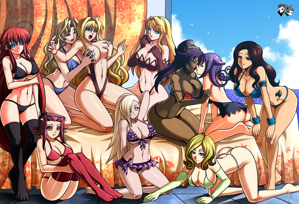 10girls 1girl 6+girls akiza_izinski alluring big_breasts blair_(soul_eater) bleach blonde_hair bra brown_hair cana_alberona clothing code_geass commission crossover dark-skinned_female dress fairy_tail female_only freezing_(series) groping high_school_dxd ino_yamanaka izayoi_aki jadenkaiba kazetsubaki_kuriko long_hair maburaho milly_ashford multiple_girls naruto naruto_(series) navel panties red_hair rias_gremory satellizer_el_bridget sekirei shihouin_yoruichi soul_eater stockings take_your_pick tattoo tsukiumi underwear yu-gi-oh! yu-gi-oh!_5d's yuri