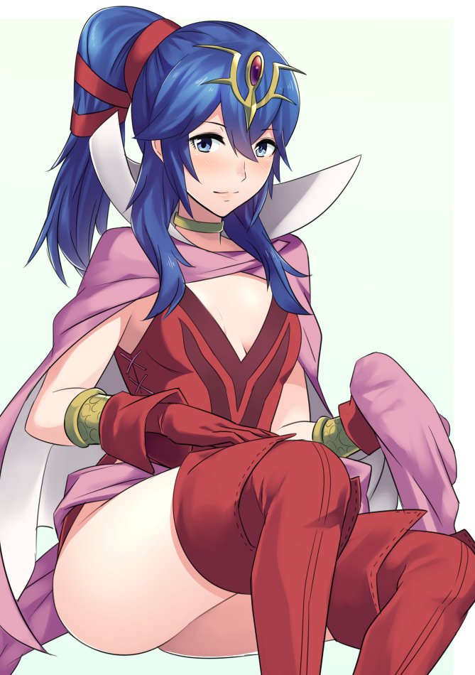 1girl 1girls alluring ameno_(a_meno0) blue_hair breasts elf fire_emblem fire_emblem_awakening lucina lucina_(fire_emblem) nintendo ponytail tagme thighs tiki_(adult)_(fire_emblem) tiki_(adult)_(fire_emblem)_(cosplay)