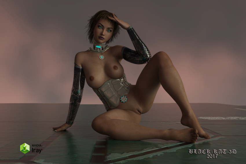 black-kat-3d-studio breasts cyborg vulva