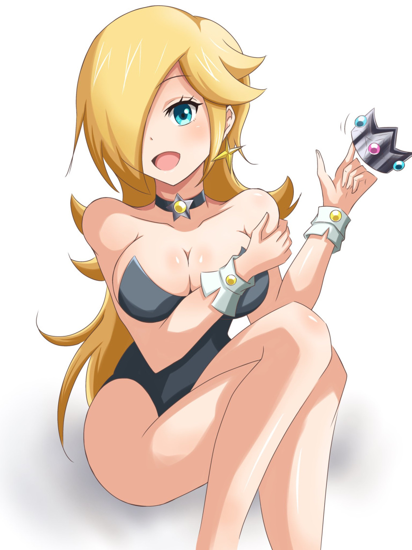 1girl alluring big_breasts blonde_hair blue_eyes cleavage female_only legs mario_(series) nintendo playboy_bunny_leotard playboy_leotard princess_rosalina rosalina super_mario_bros. yassrosalina