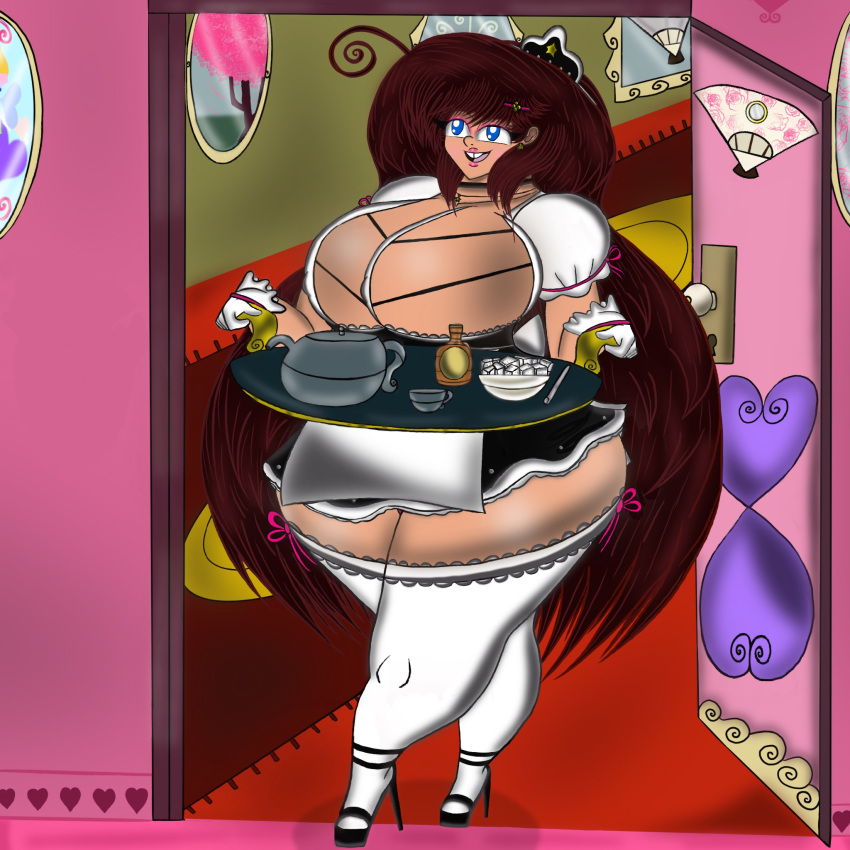 adorable beautiful beauty_mark big_breasts blue_eyes cowlick cute dark_hair gloves helping_hand high_heels lipstick long_hair maid maid_headdress maid_uniform nickelodeon nicktoons pzop straight_hair sweet the_pixiez_oddparents ubisoft yimirri_yitzchok yimmy_yitzchok