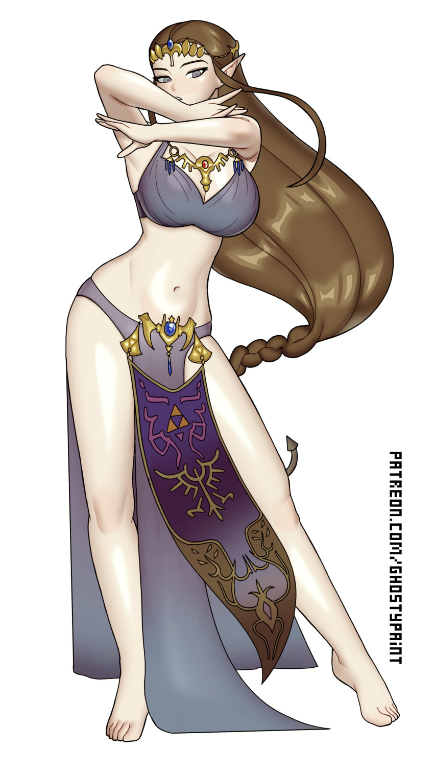 1girl 1girl 1girl alluring almost_naked bare_legs barely_clothed brown_hair dancer dancer_outfit female_focus female_only femsub nintendo princess princess_zelda questionable_consent royalty seductive seductive_female sole_female submissive submissive_female the_legend_of_zelda twilight_princess zelda_(twilight_princess)