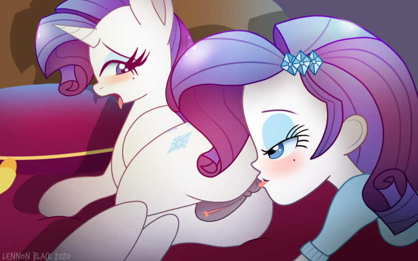 1girl anal anilingus anus bestiality blush duo equestria_girls equid eyeshadow female/female feral friendship_is_magic furry genitals horn human human_on_feral human_rimming_feral lennon_black looking_back looking_pleasured makeup mammal my_little_pony oral pussy rarity_(eg) rarity_(mlp) rimjob rimming selfcest sex square_crossover tongue tongue_out unicorn yuri zoophilia